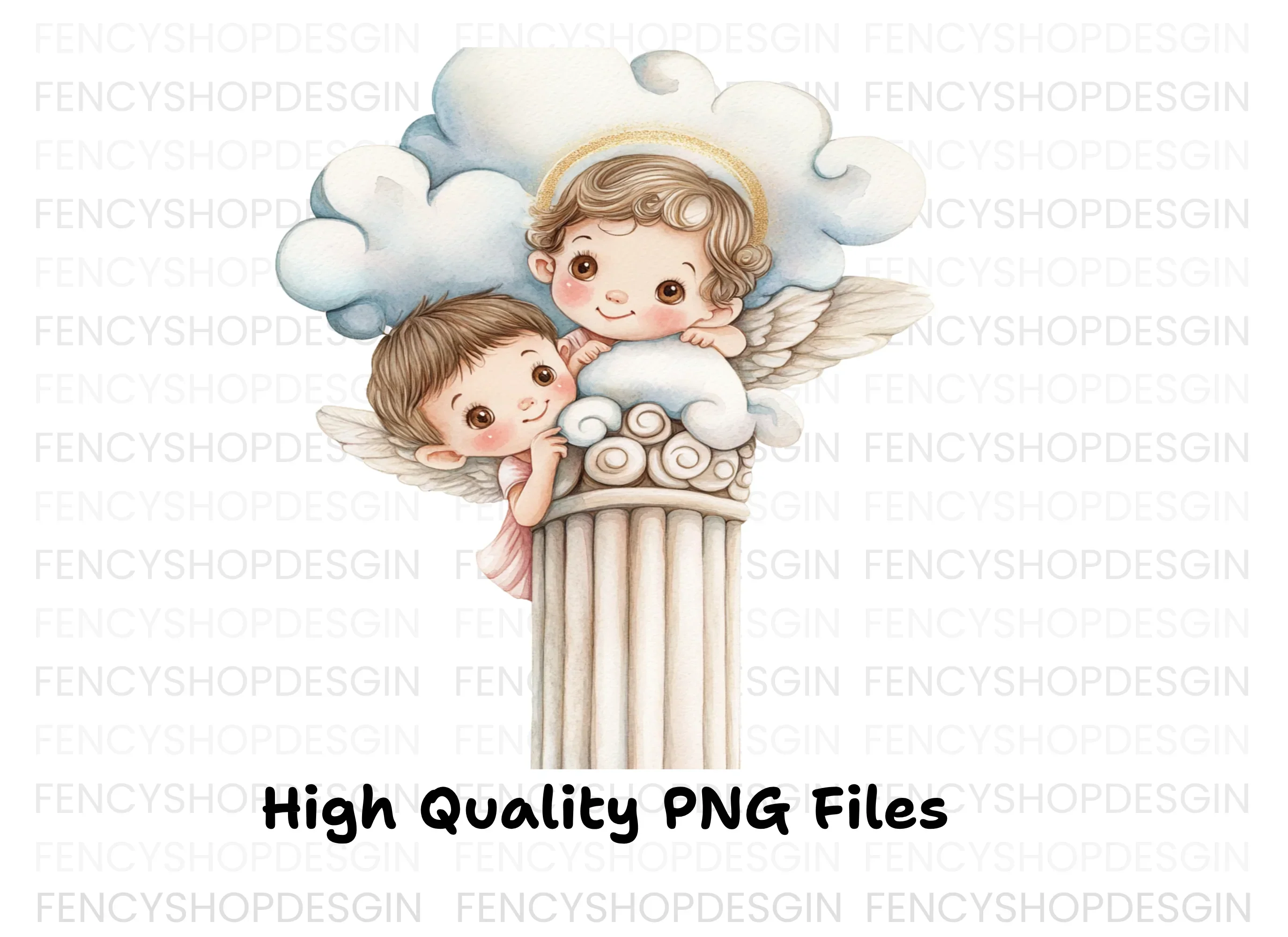 Angels on Pillars Clipart Bundle - Image 4