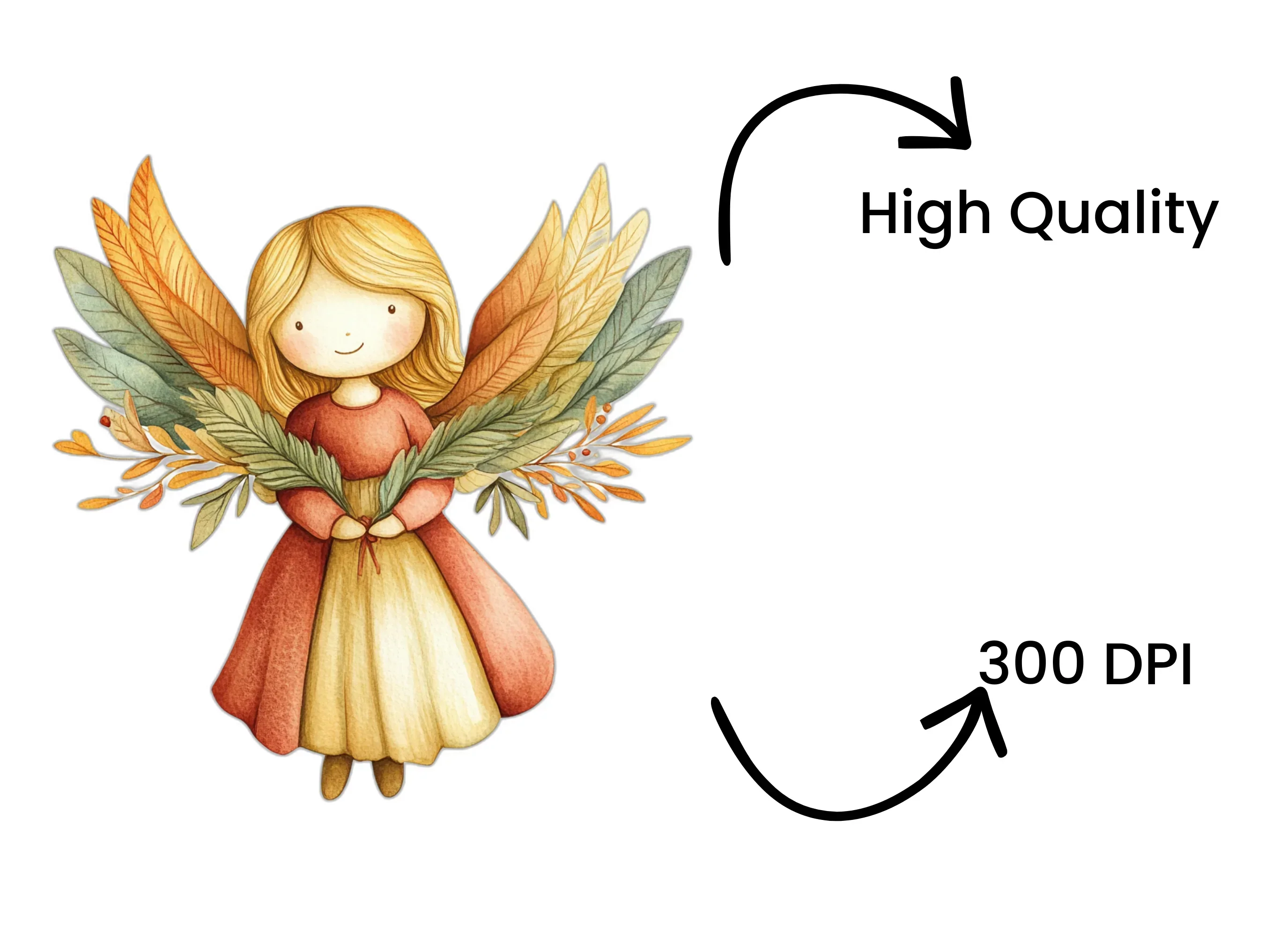 Autumn Angel Clipart Bundle - Image 4