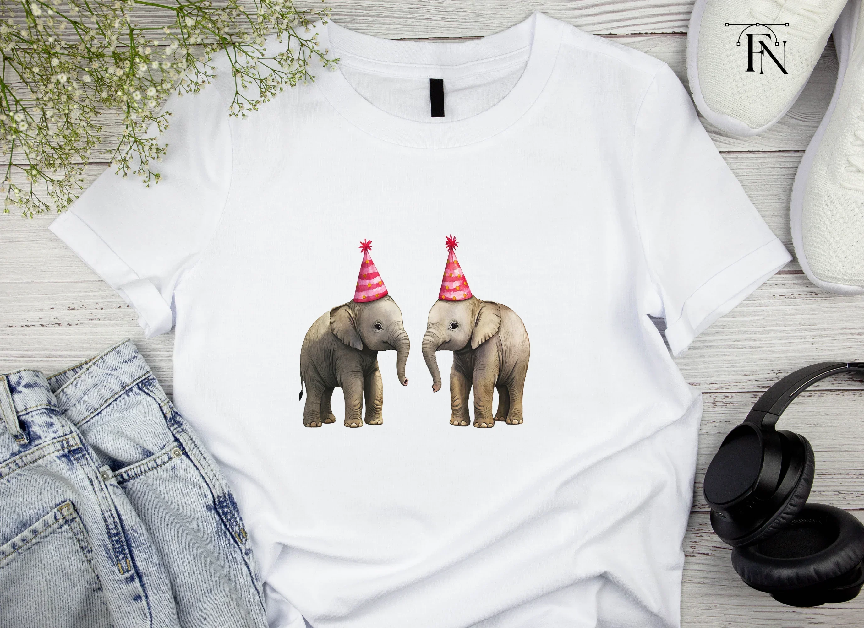 Baby Elephant Birthday Clipart Bundle - Image 3