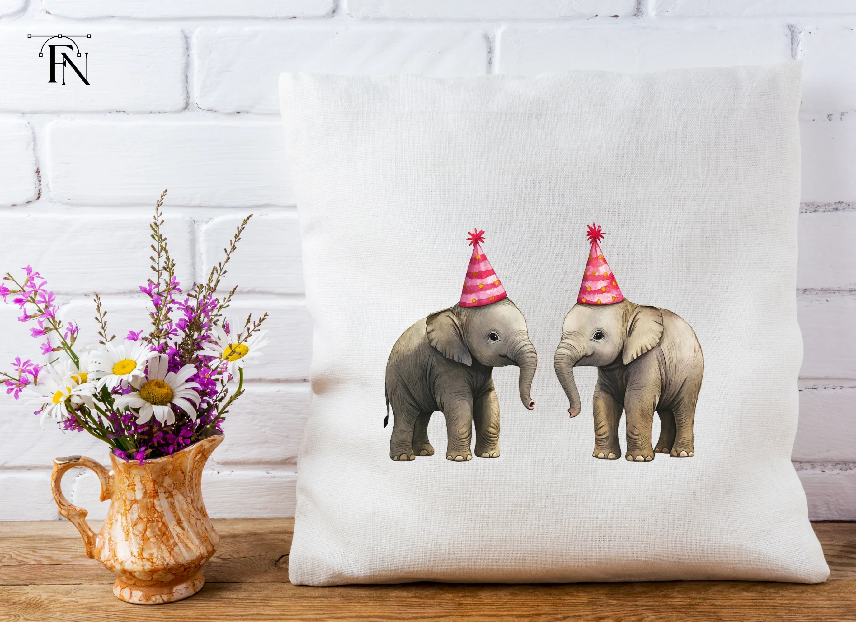 Baby Elephant Birthday Clipart Bundle - Image 4