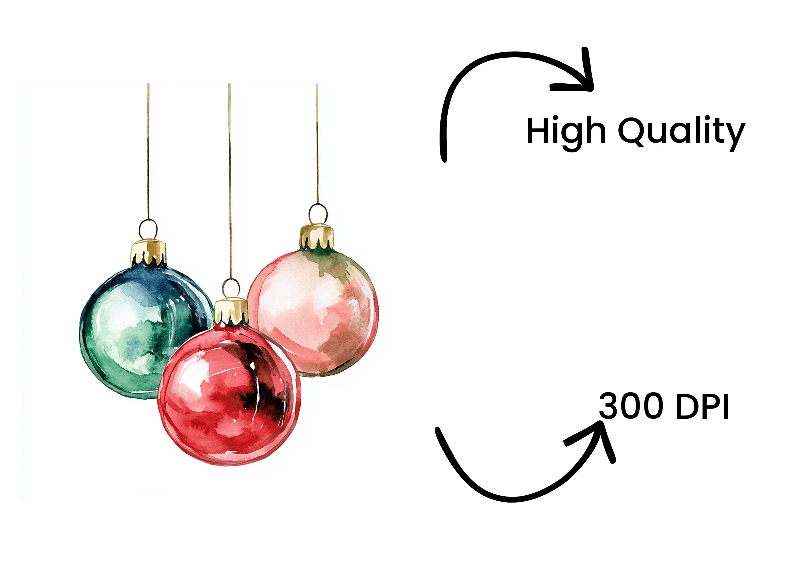 Christmas Ornaments Clipart Bundle - Image 4