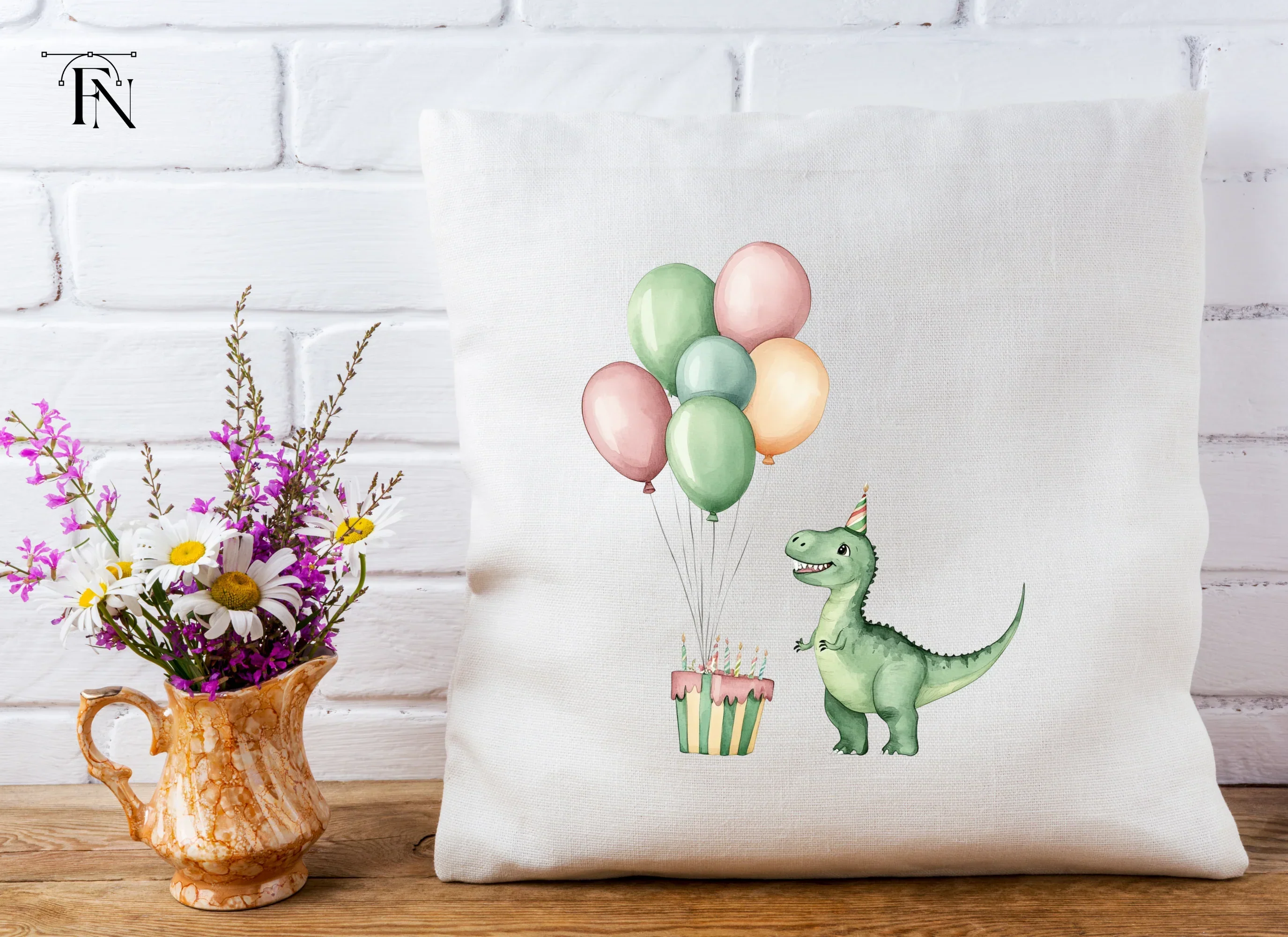 Cute Dinosaur Birthday Party Clipart Bundle - Image 5