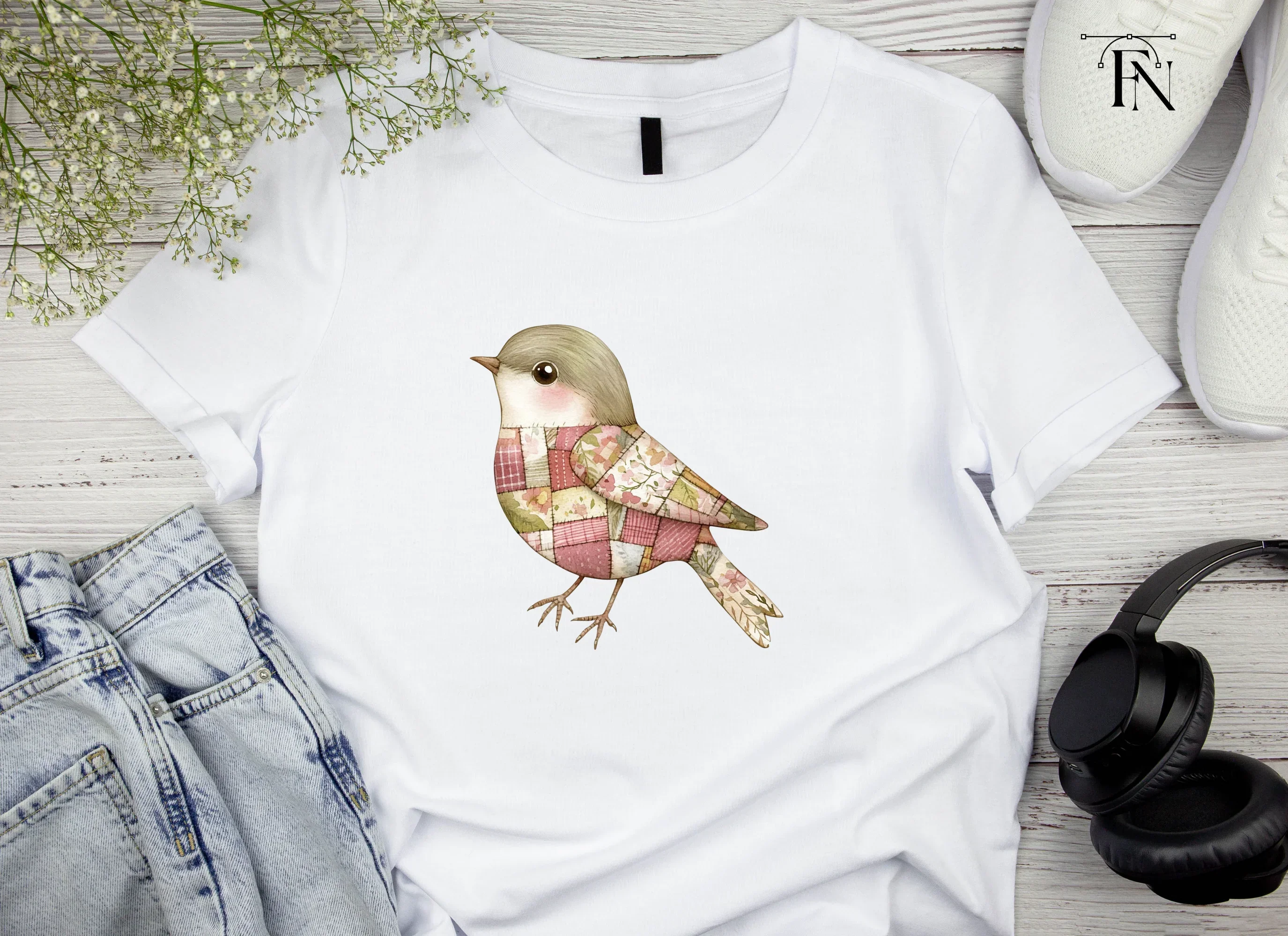 Cute Patchwork Bird Clipart Bundle - Image 3