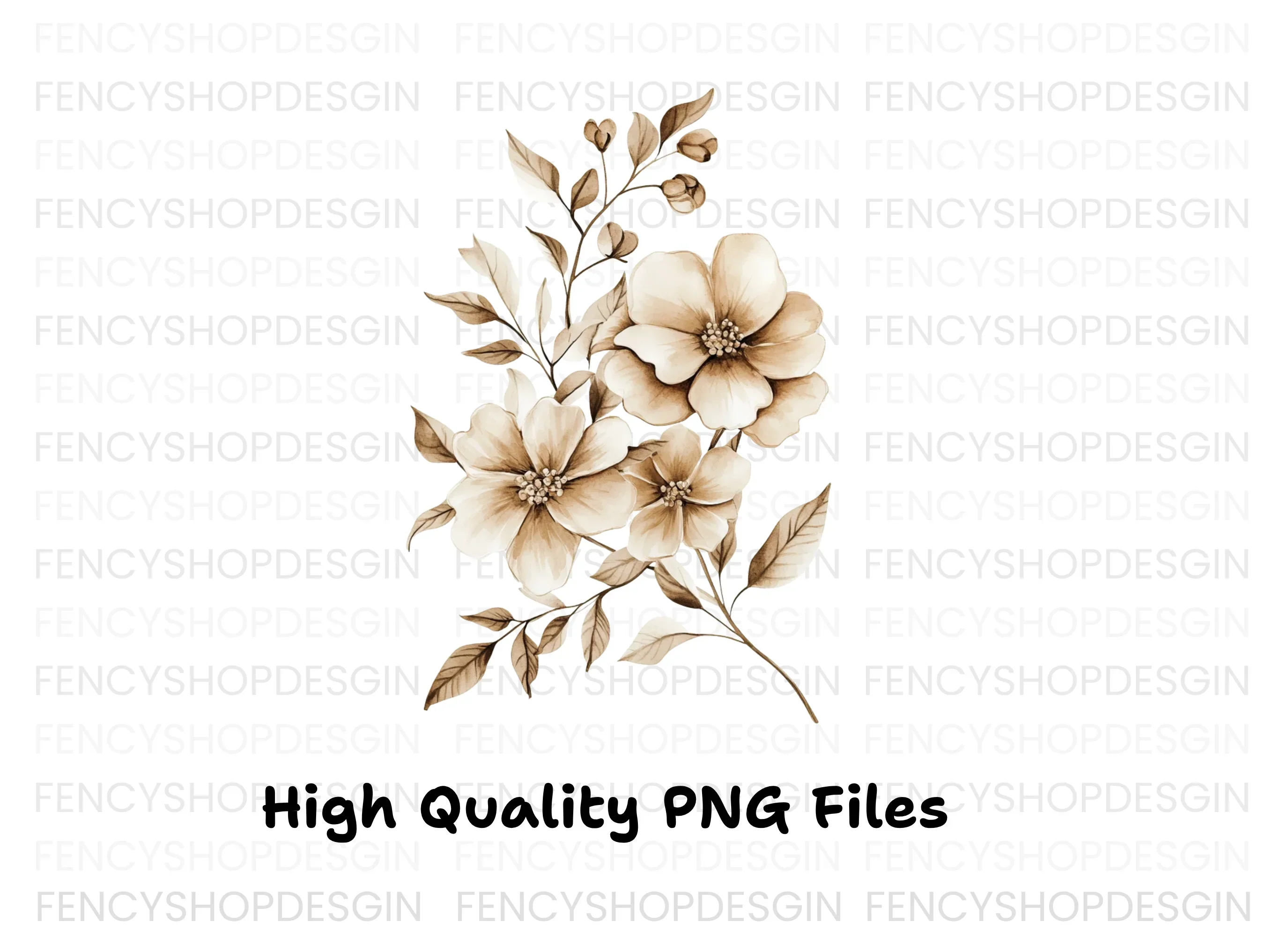 Elegant Sepia Floral Clipart Bundle - Image 3