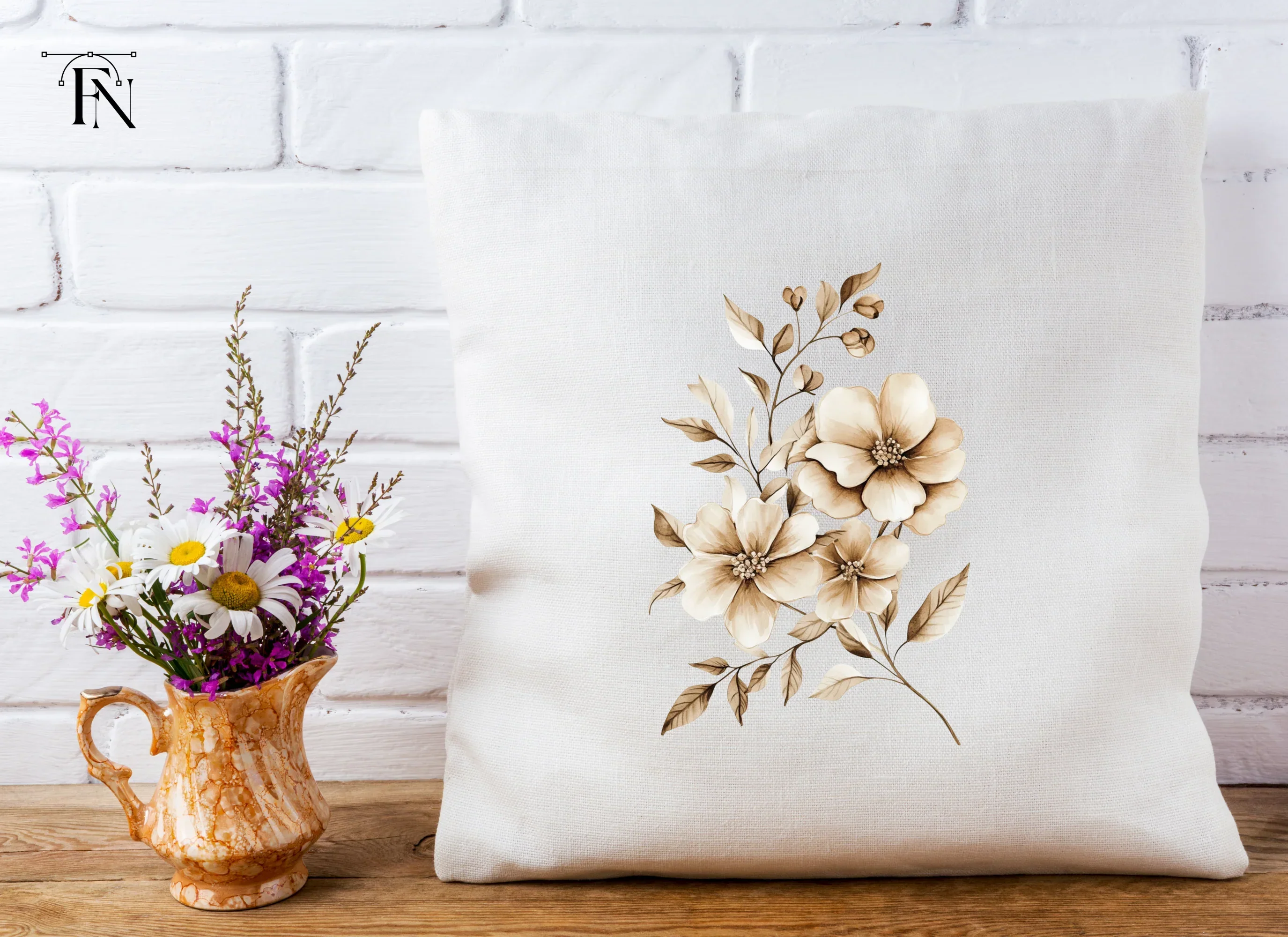 Elegant Sepia Floral Clipart Bundle - Image 4