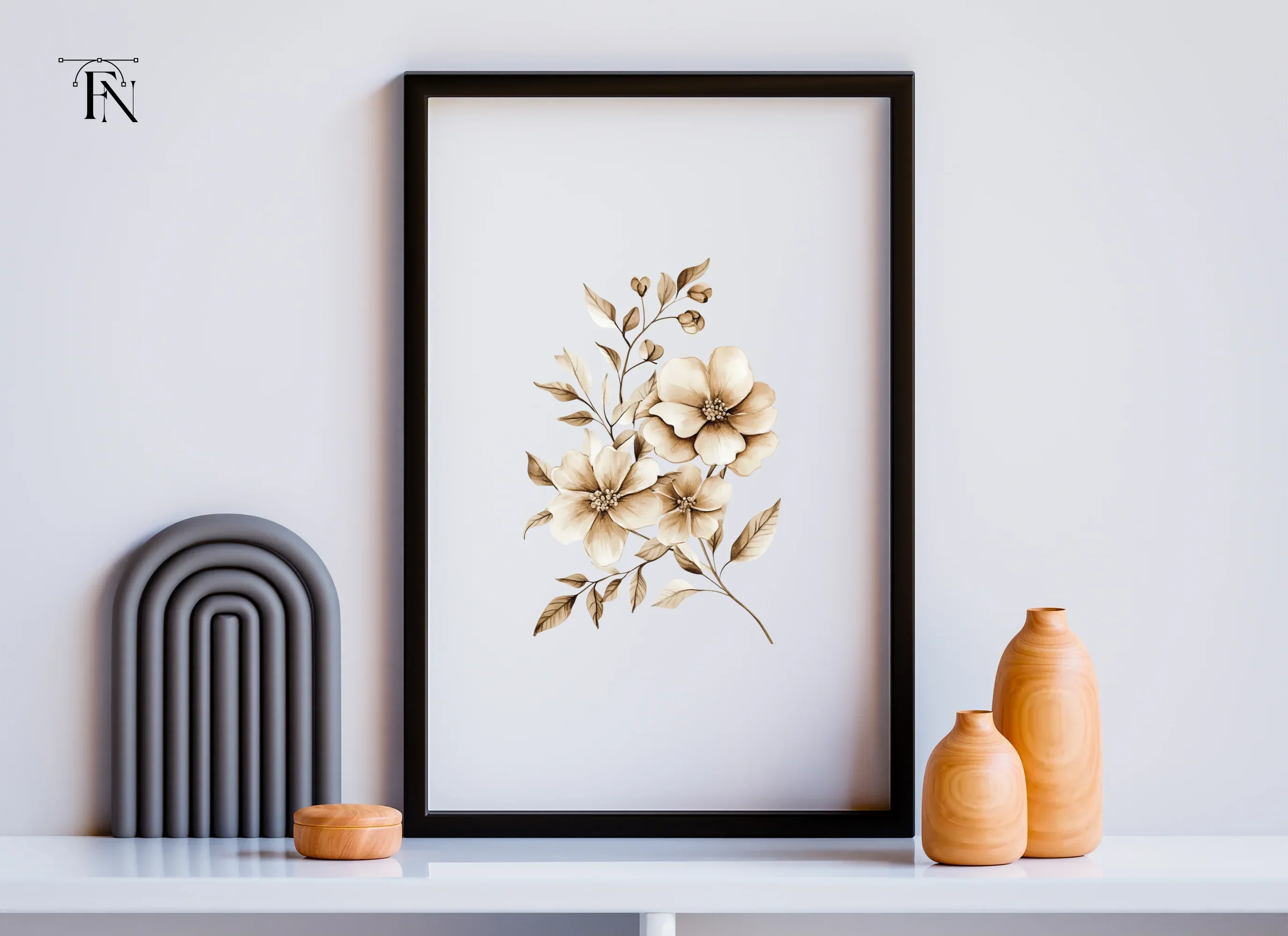 Elegant Sepia Floral Clipart Bundle - Image 5