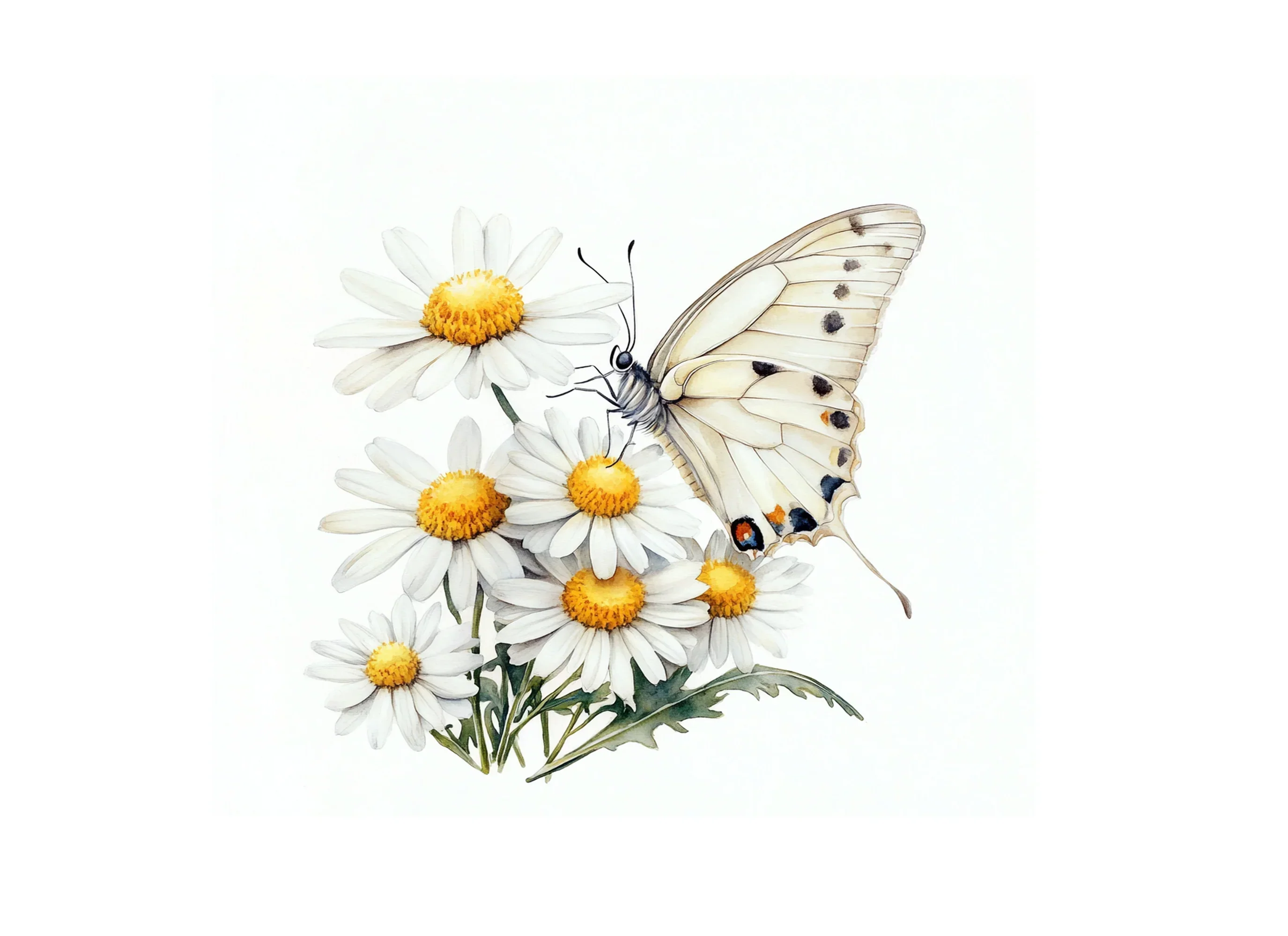 Elegant White Butterfly Daisy Clipart Bundle - Image 3