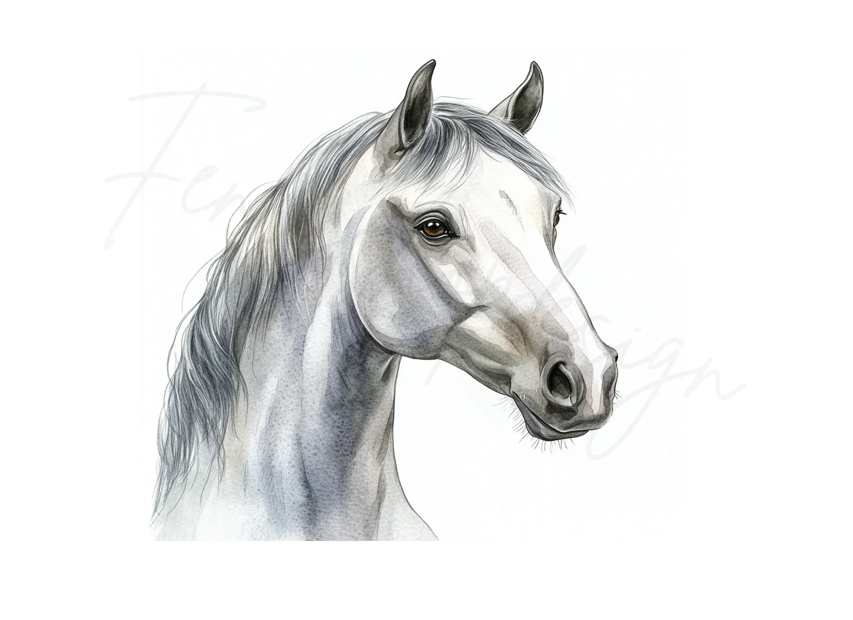 Elegant White Horse Clipart Bundle - Image 3