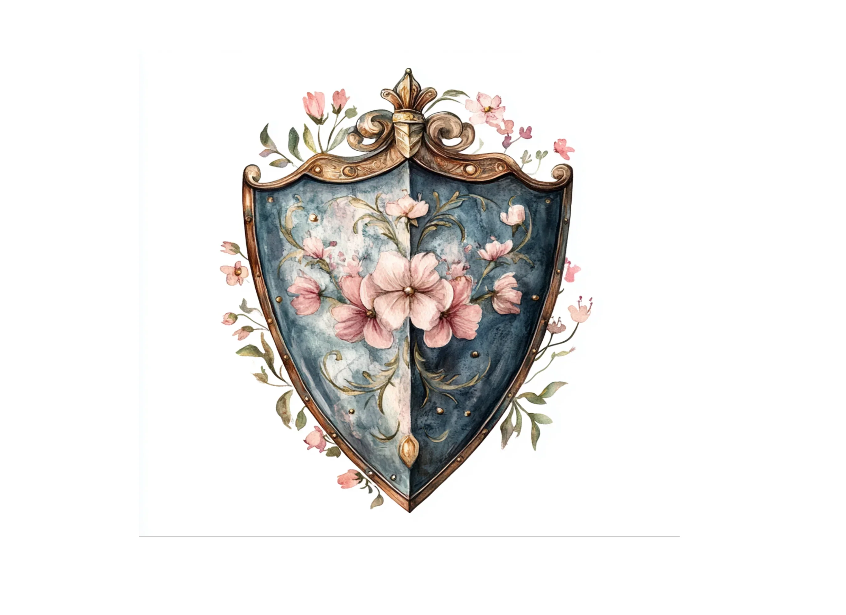Floral Shield Clipart Bundle - Image 3
