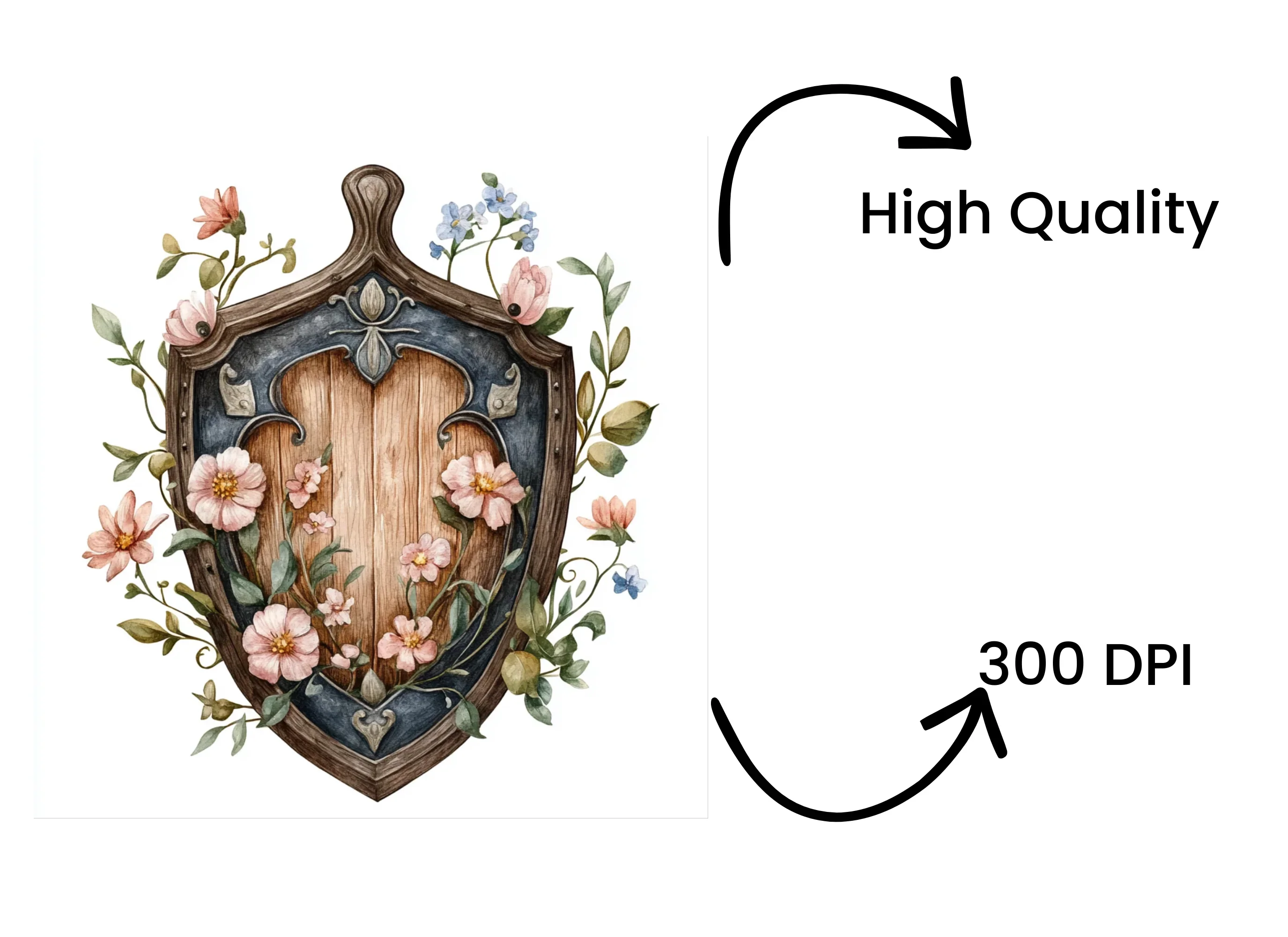 Floral Shield Clipart Bundle - Image 4