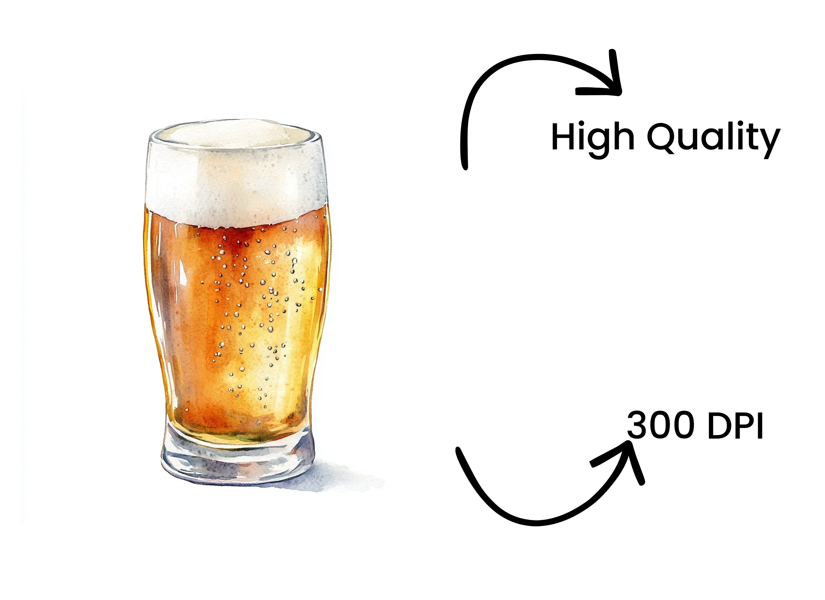 Golden Beer Glasses Clipart Bundle - Image 4