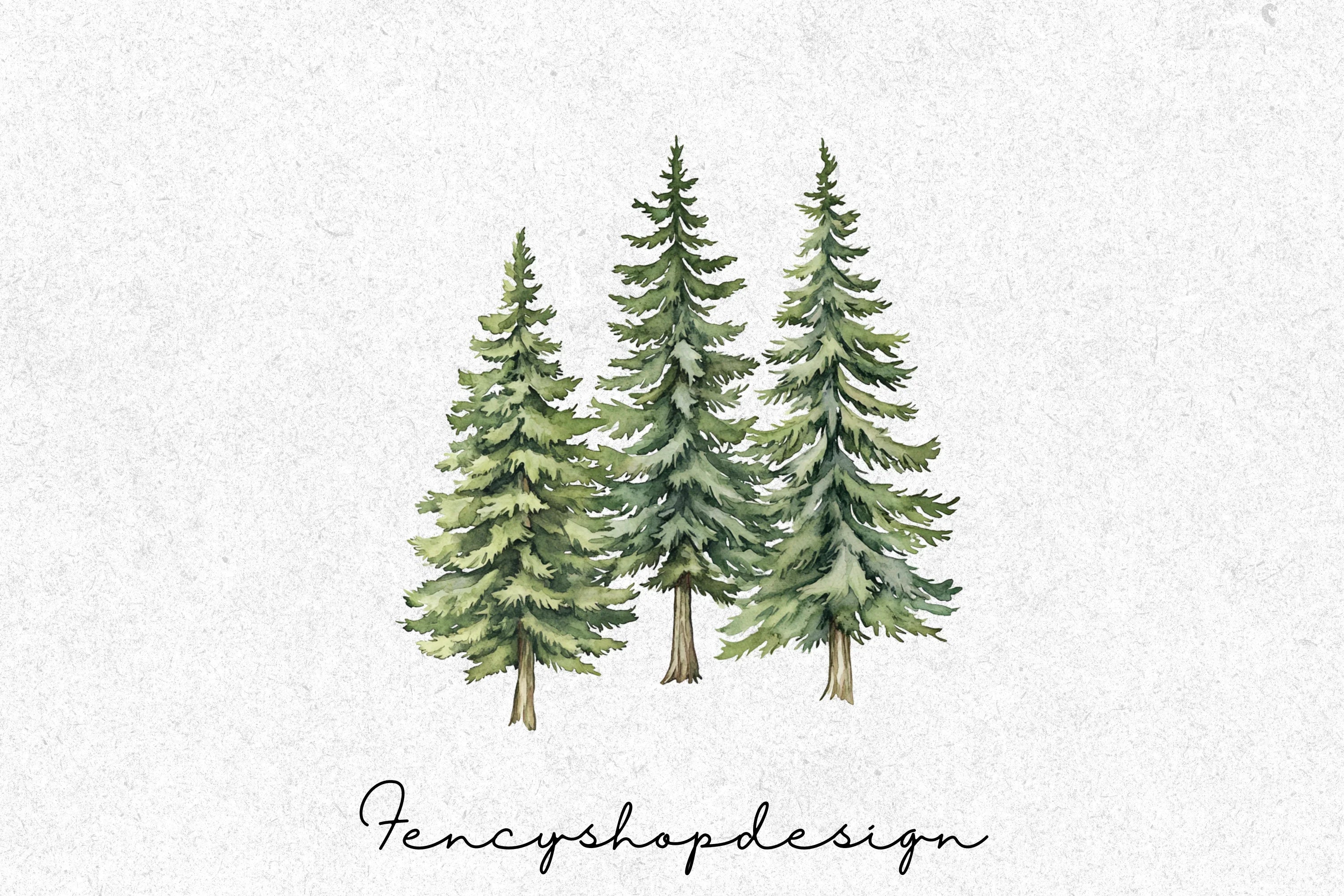 Pine Tree Forest Clipart Bundle - Image 3