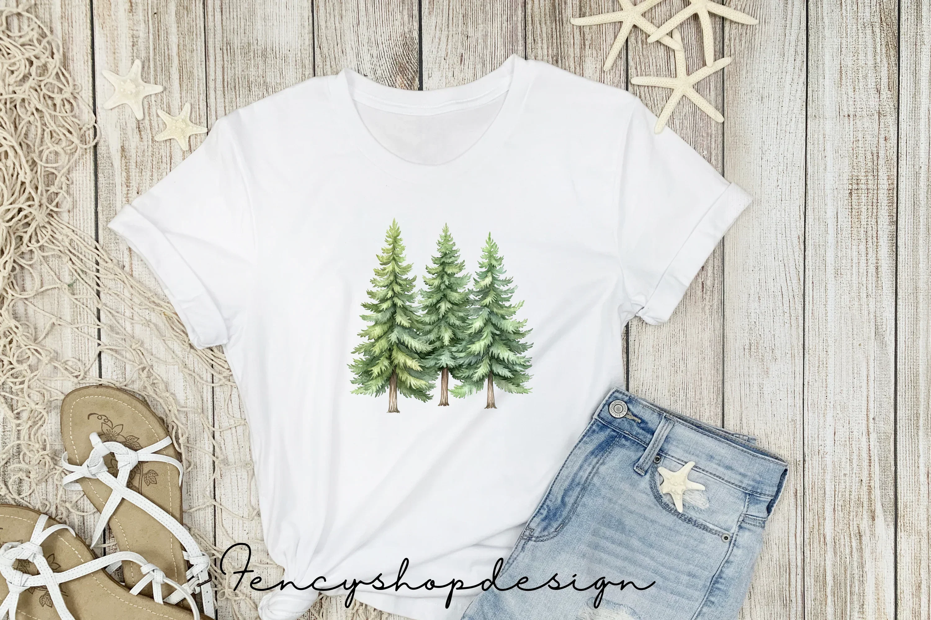 Pine Tree Forest Clipart Bundle - Image 5