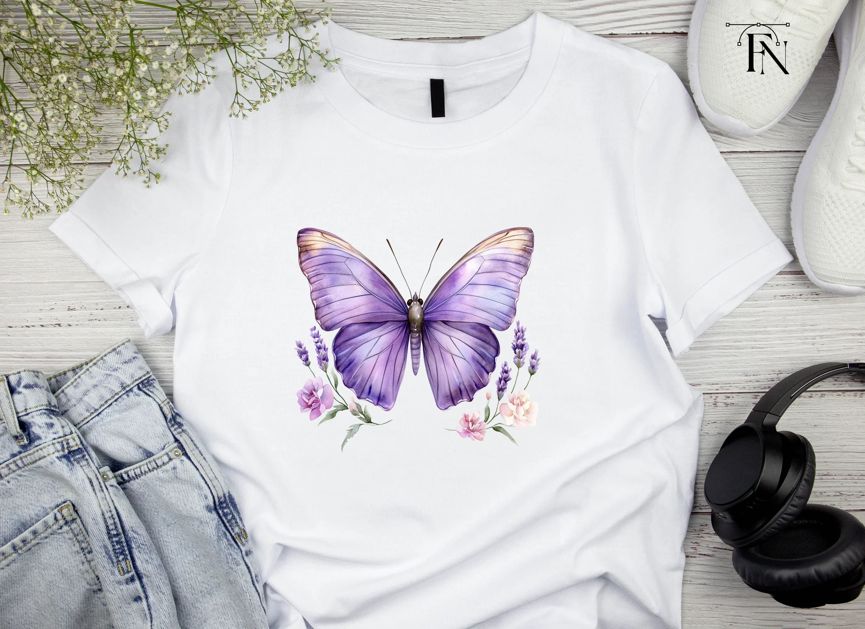 Purple Butterfly and Lavender Clipart Bundle - Image 4