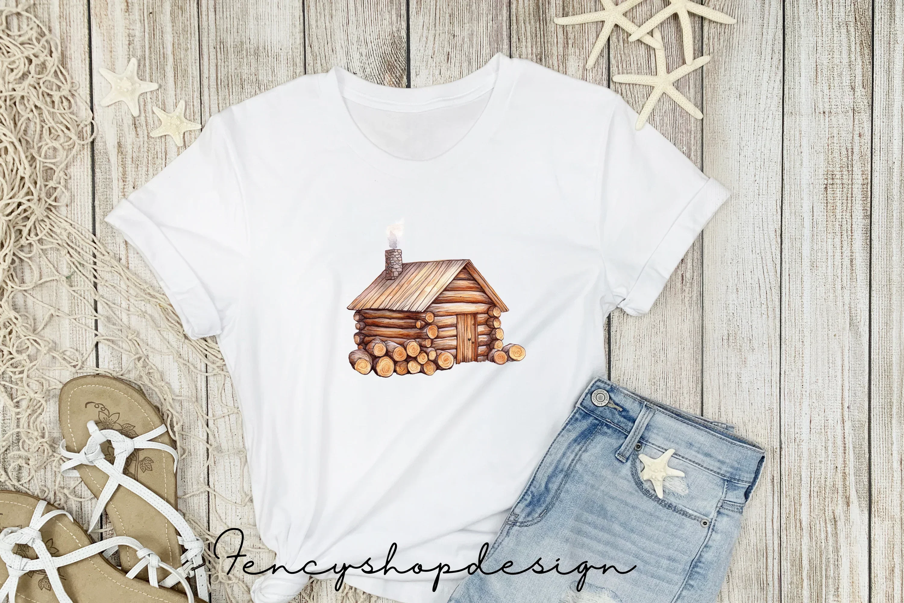 Rustic Log Cabin Clipart Bundle - Image 4