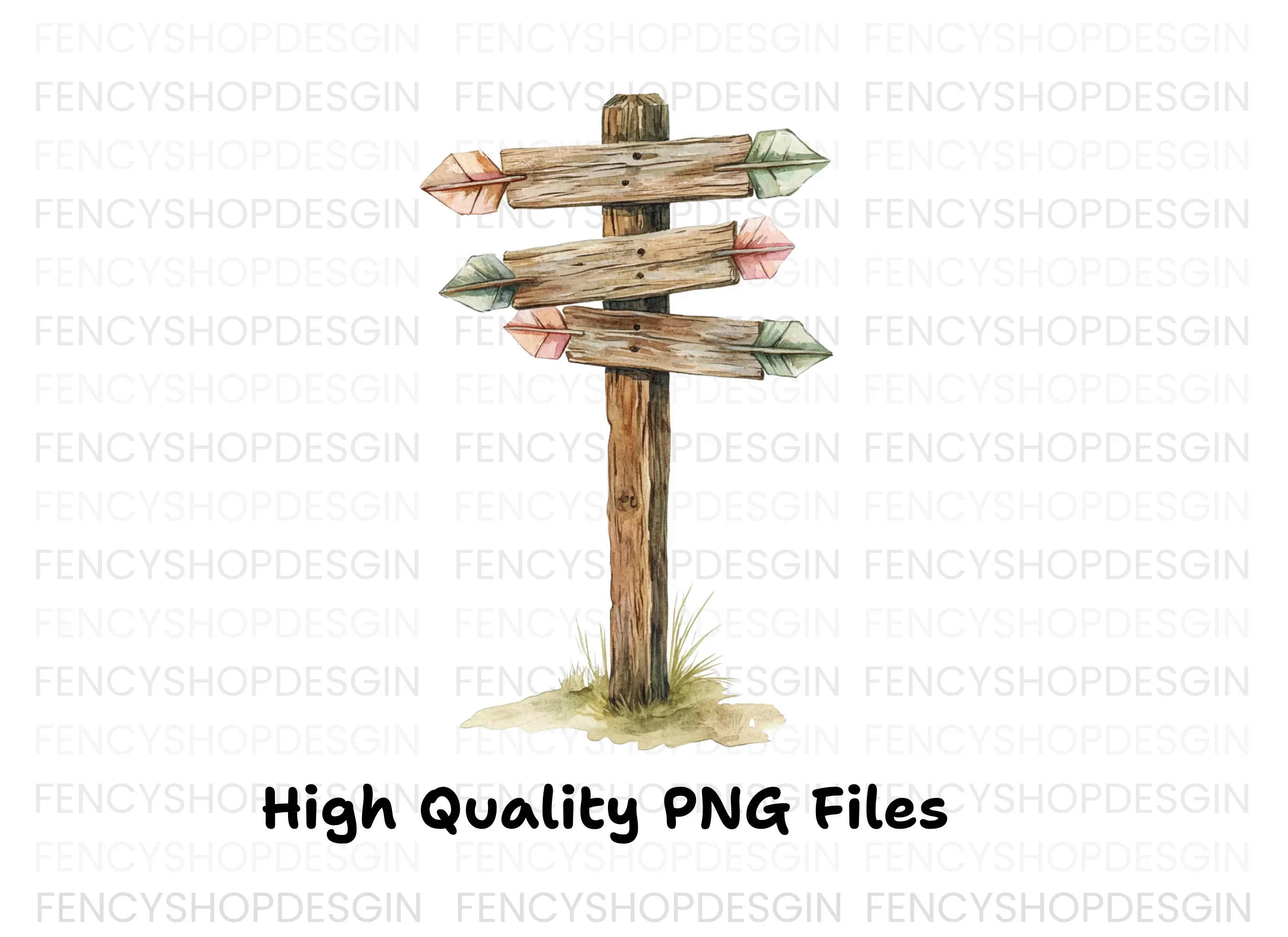 Rustic Wooden Arrow Signpost Clipart Bundle - Image 3