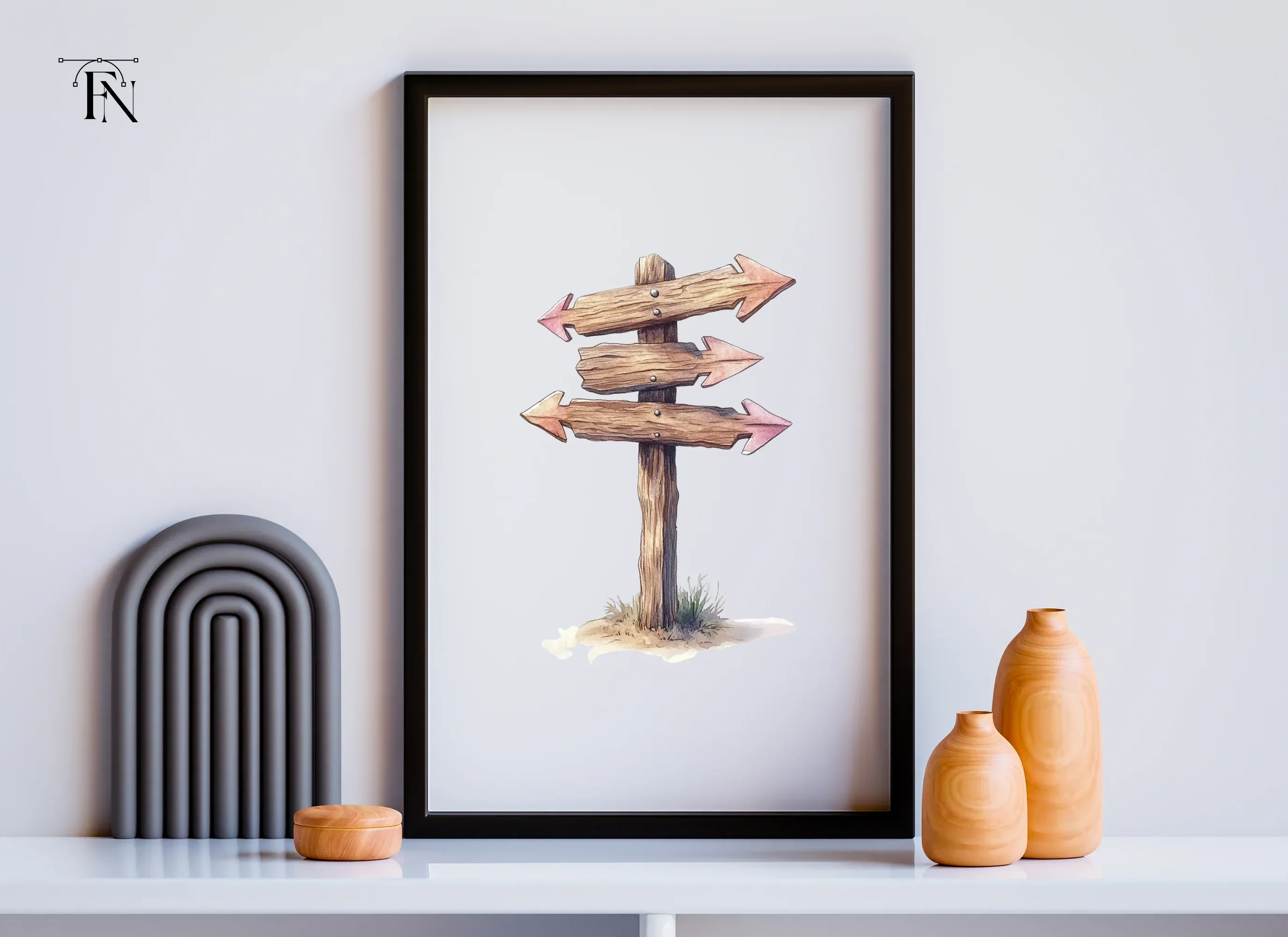 Rustic Wooden Arrow Signpost Clipart Bundle - Image 6