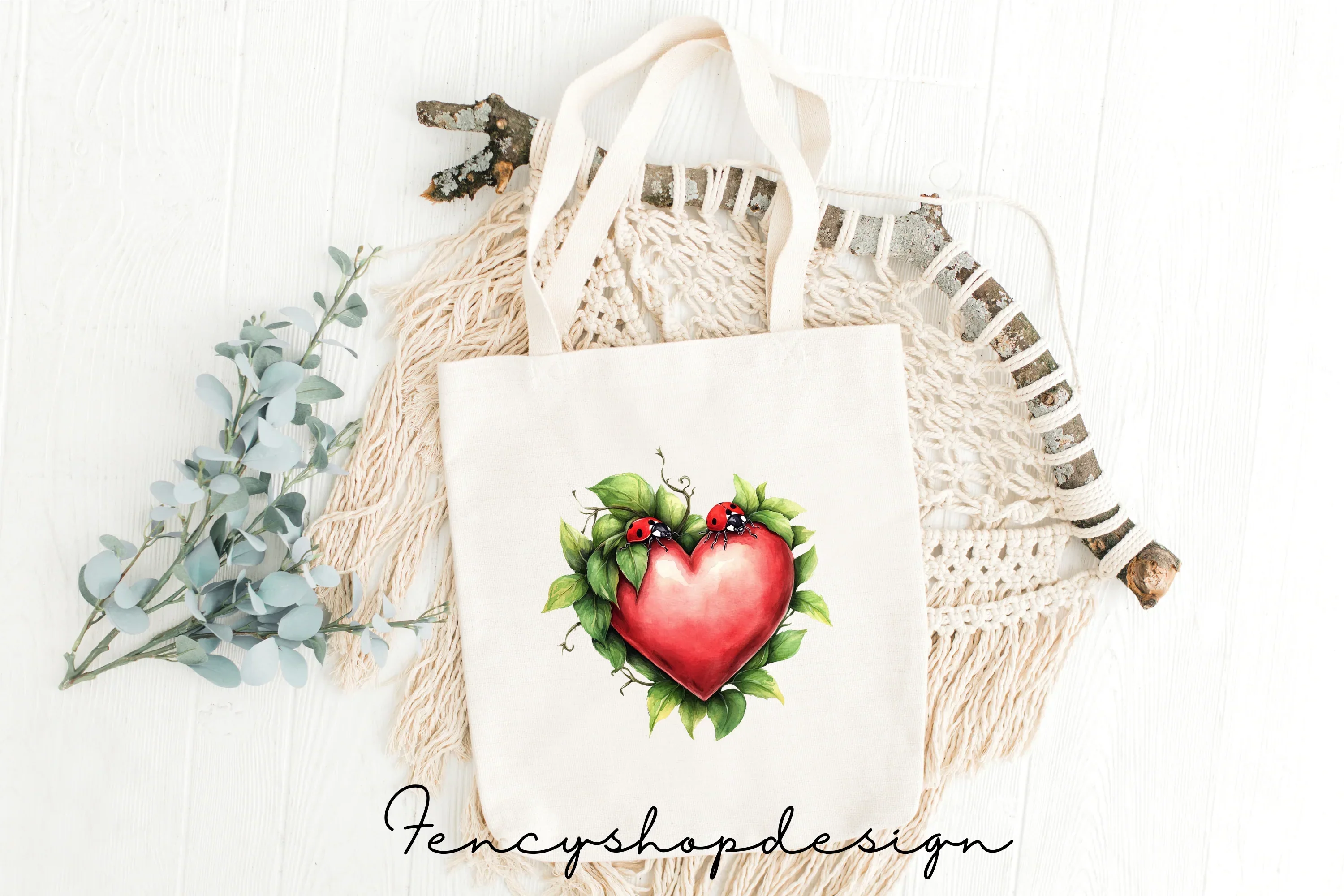 Whimsical Hearts Elves Butterflies Clipart Bundle - Image 7