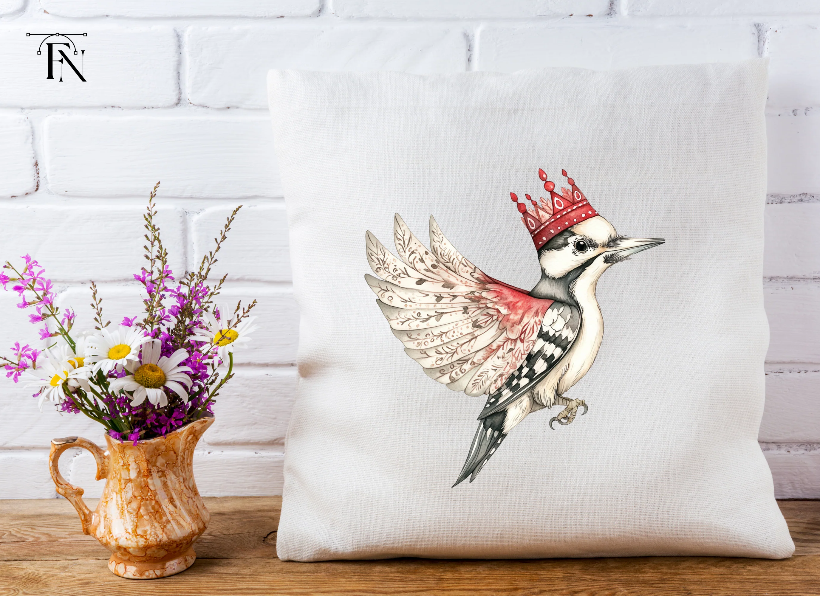 Woodpecker King Red Crown Clipart Bundle - Image 4